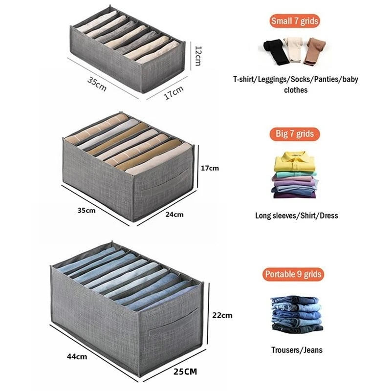 Foldable closet organizer boxes for clothes, pants, socks, underwear, and T-shirts, ideal for drawers and wardrobes 6