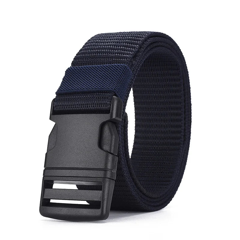 Men’s imitation nylon tactical belt with plastic buckle for outdoor work - Dark blue 02