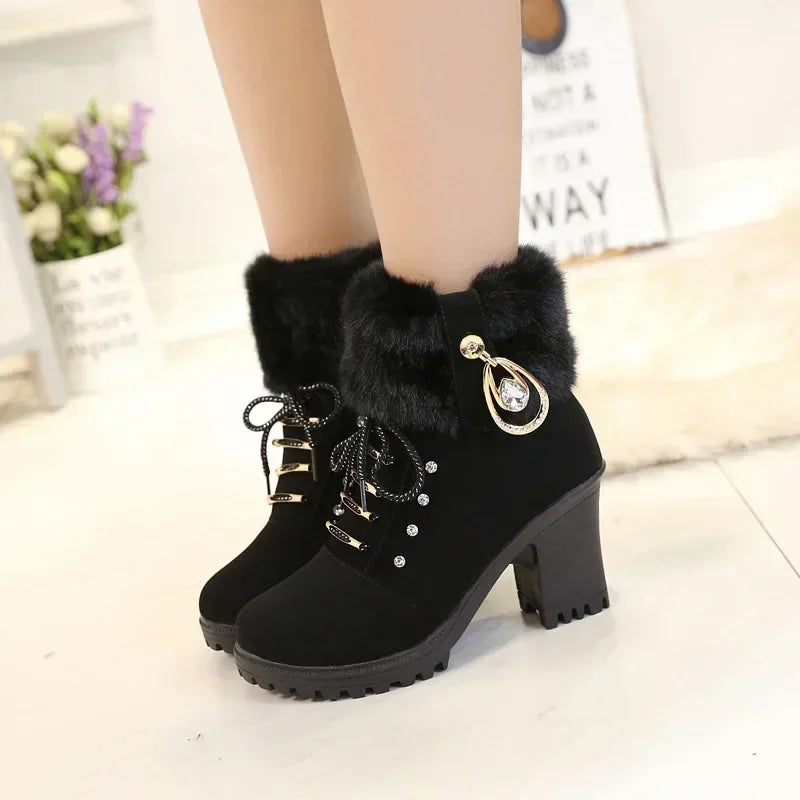 Suede Women Boots Winter Designer -  2. black