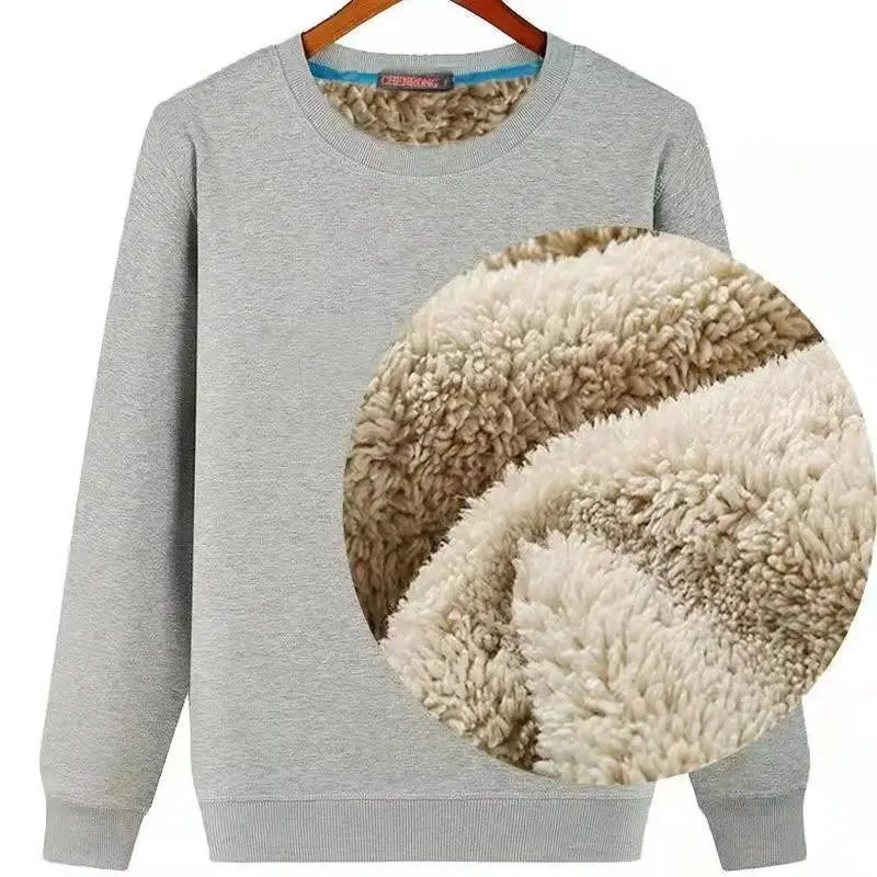 Men Winter Thicken Sweatshirt - light grey