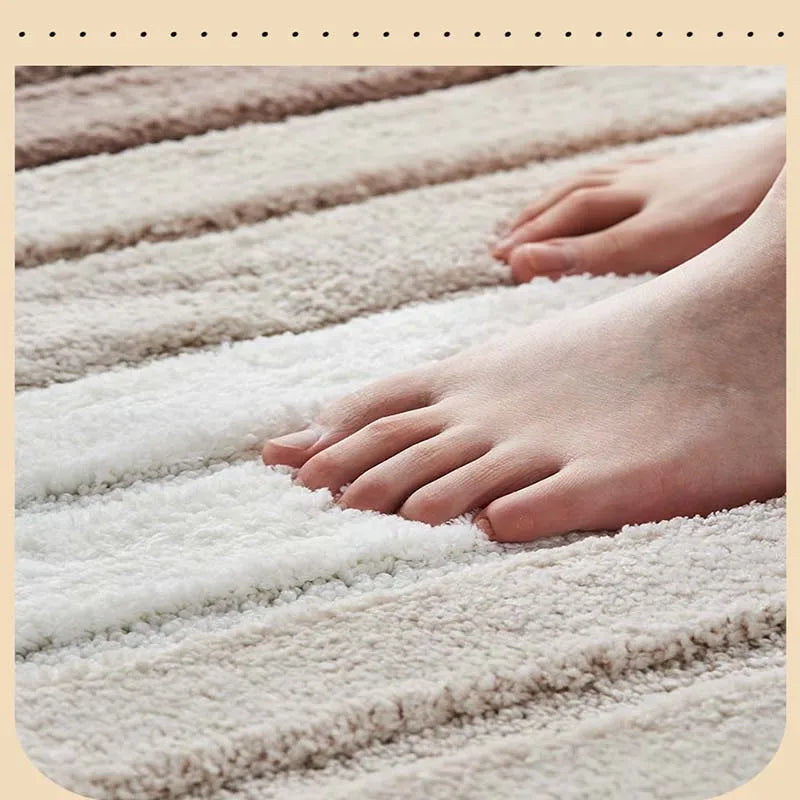 Striped Bathroom Mats - soft material