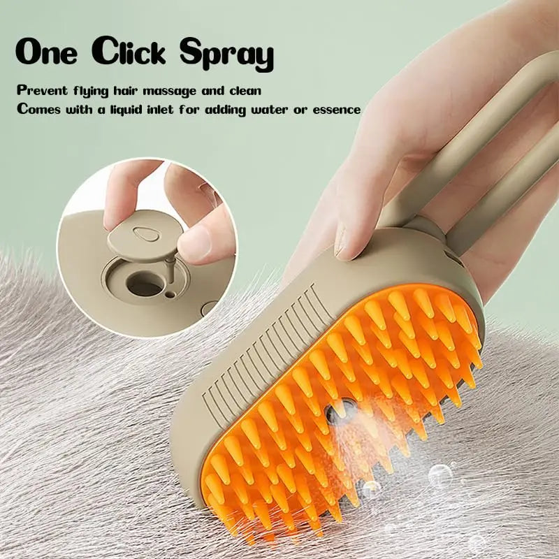 Dog Brush Electric Spray. - orange