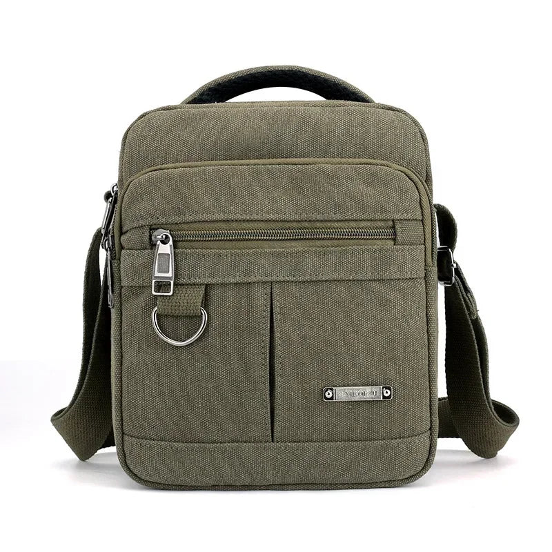 Fashion Mens Canvas Bag Casual Handbag - green