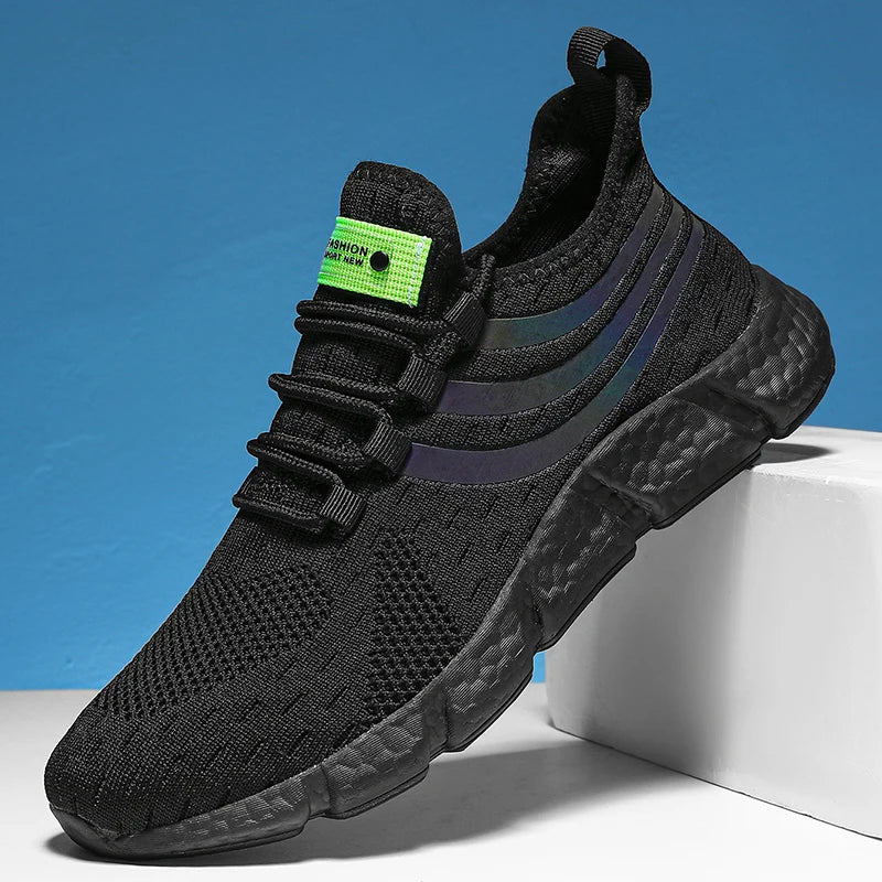 sneakers designed with breathable mesh and cushioned soles for all-day comfort in sports and casual wear. black 02