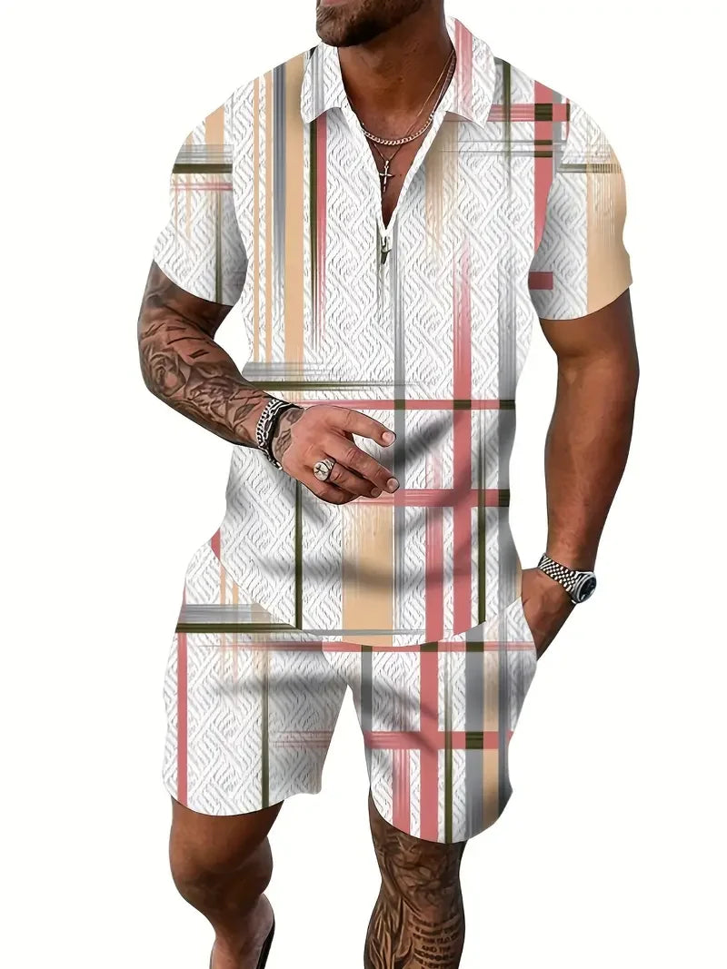 Polo Shirt + Shorts Set - beige