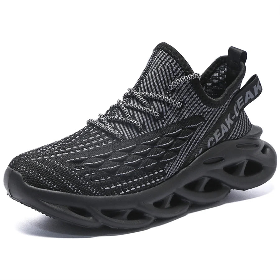 Unisex ultralight breathable running shoes with thick sole – casual sneakers black 6
