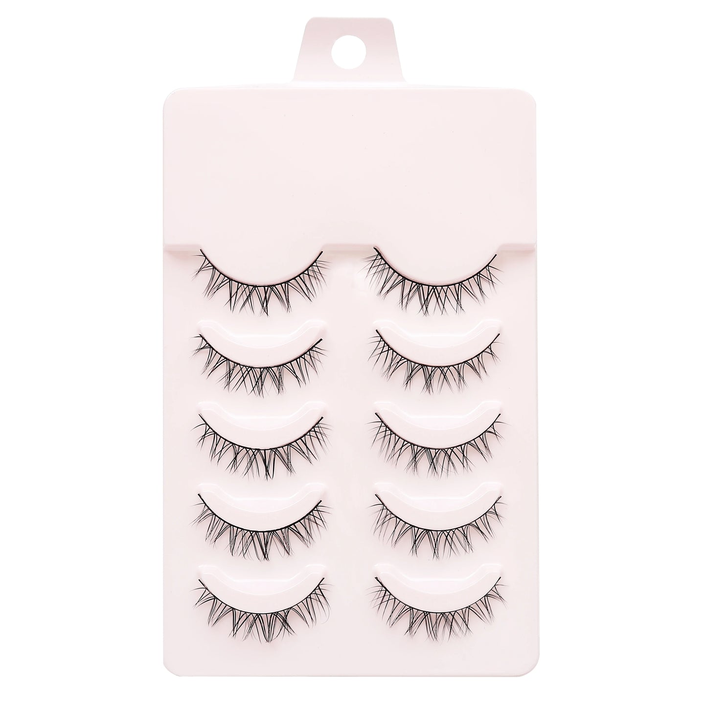 Set of false eyelashes in a packaging case on a white background