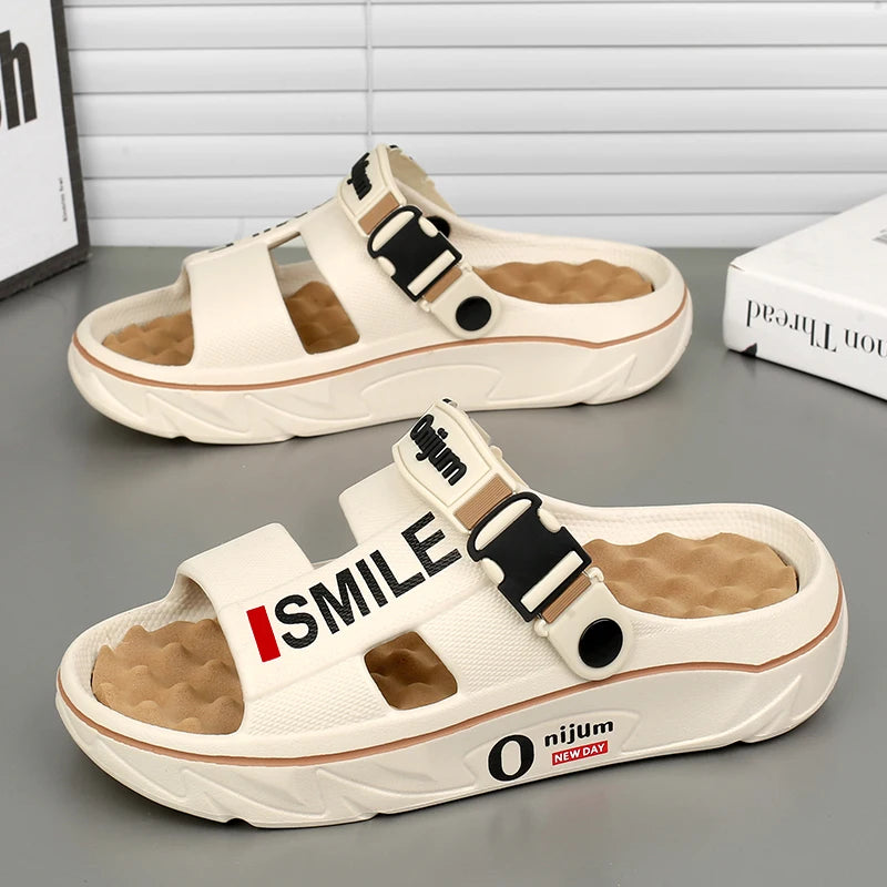 2025 men’s massage slippers soft indoor outdoor beach sandals slides clogs casual home shoes for men and women beige 02