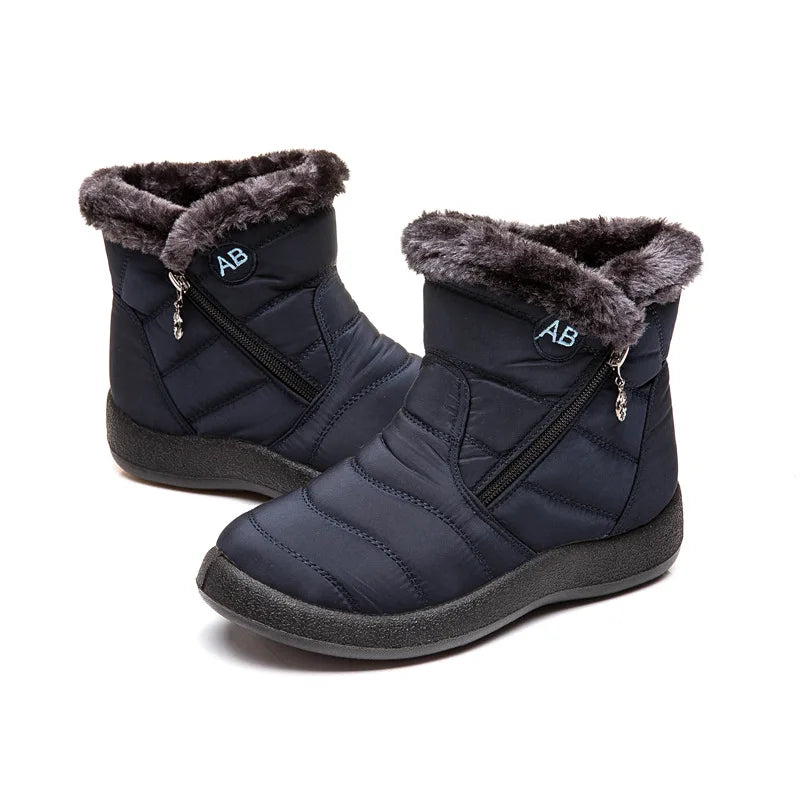 Boots Women  Waterproof Ankle Boots - Blue+6