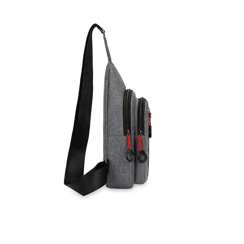 New Casual Fashion Male Shoulder Chest Bag - two packets