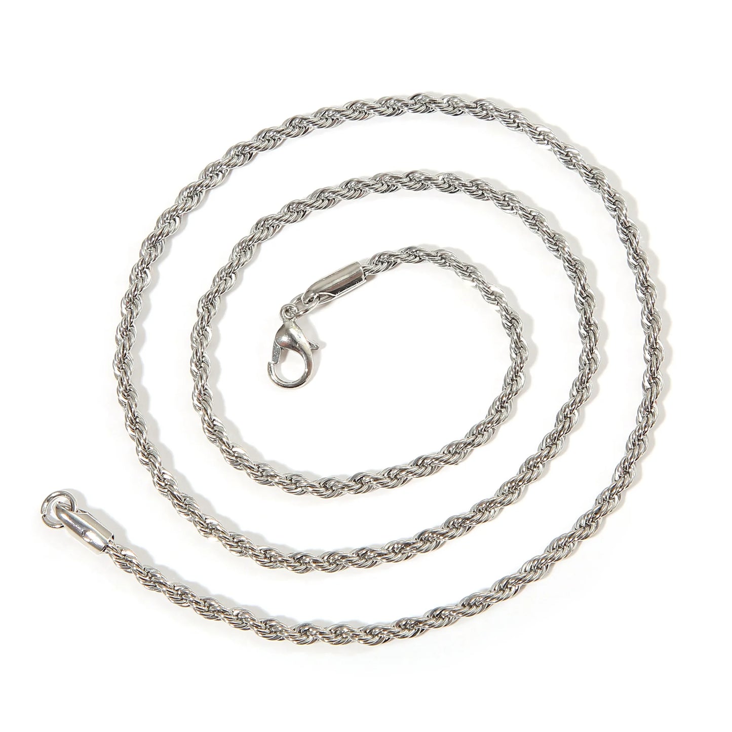 Unisex's cross pendant necklace with gold plated silver color simple twisted chain, fashionable jewelry for beach or party gift silver chain