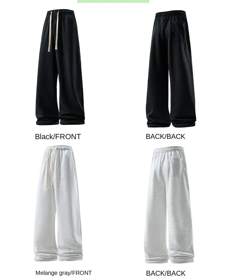 Black and white pants shown from front and back on a white background