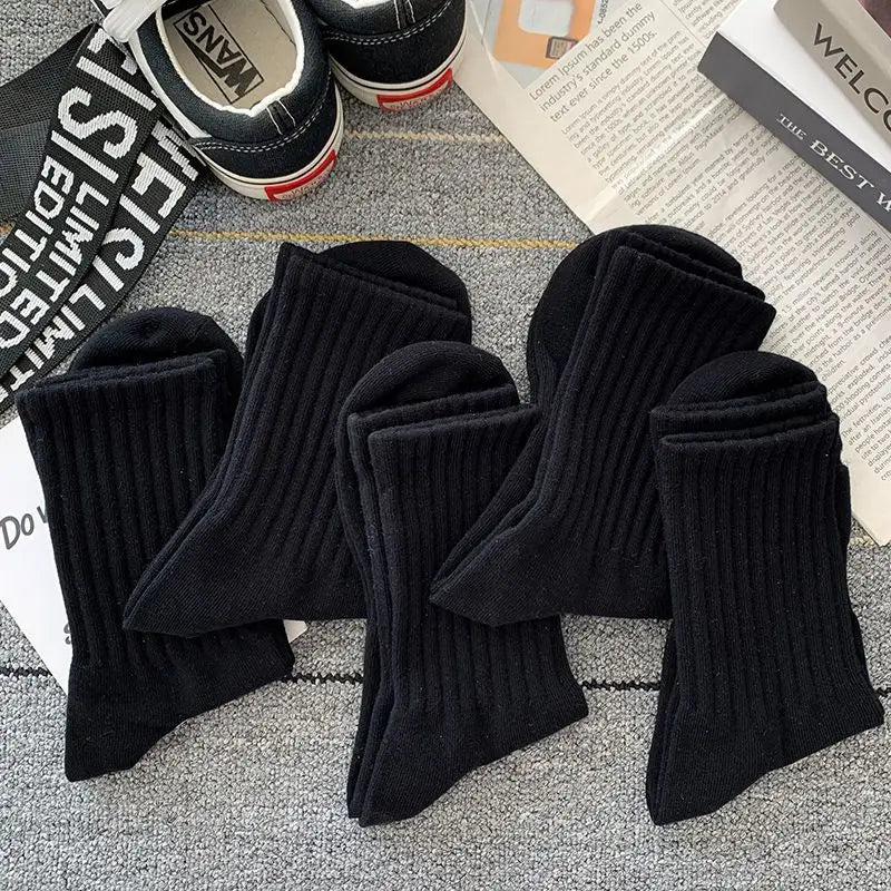 Cool Men Black White Warm Socks - Black