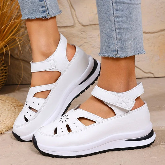 Women's Shoes 2025 Hot Sale Closed Toe Women's Sandals Casual Rome Sandals Women Hollow Platform Wedges Plus Size Shoes Female