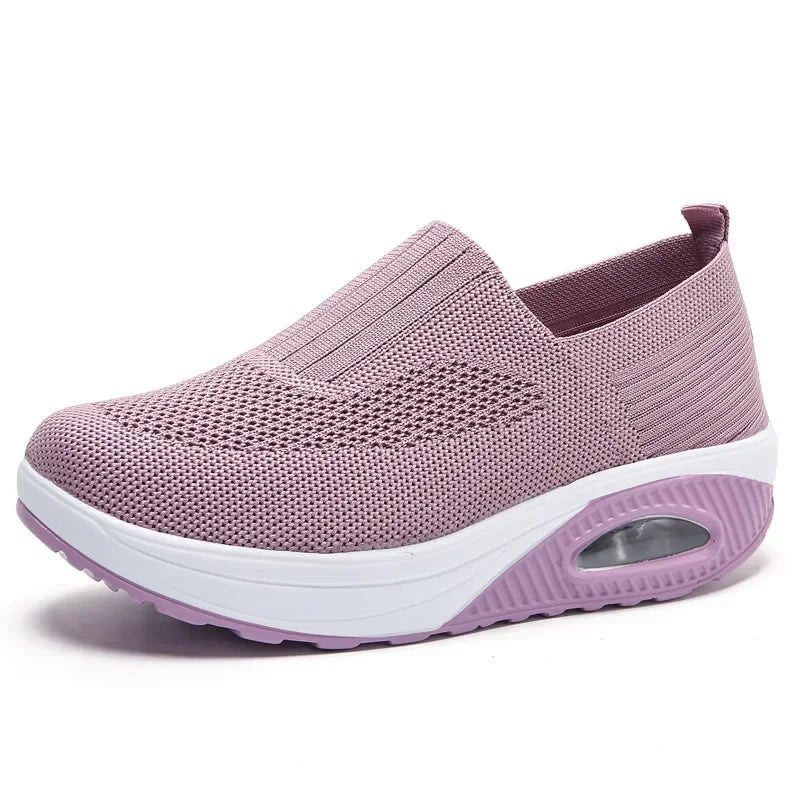 Women Knitted Mesh Sneakers - pink