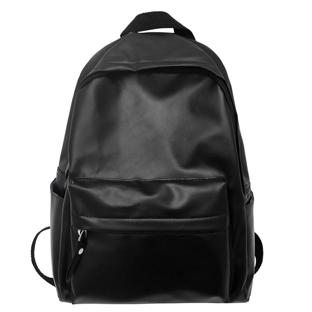 Embroidered Name Retro High School Student PU Bag - black 03