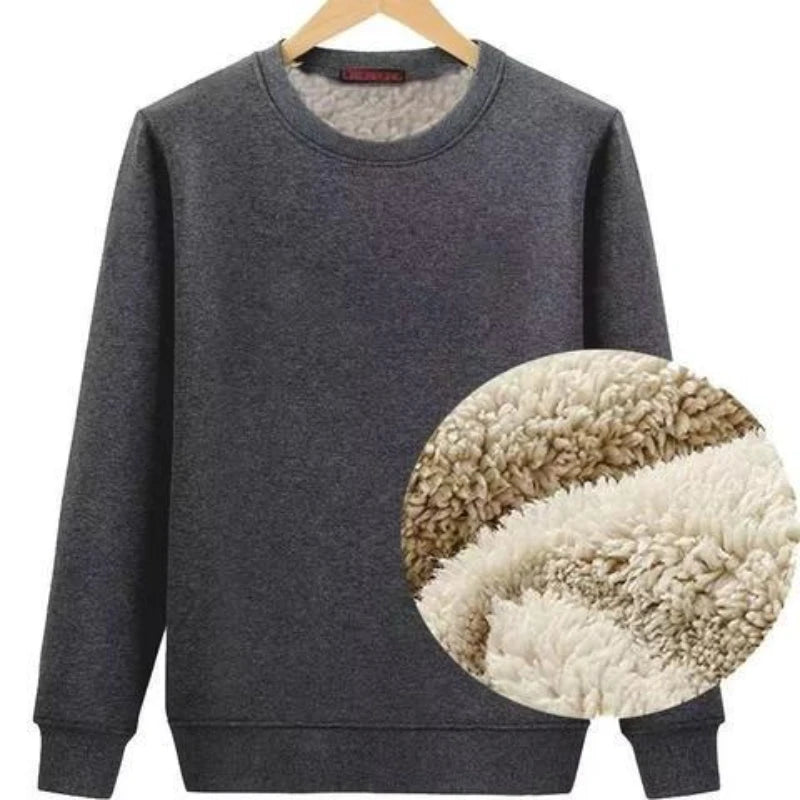 Men Winter Thicken Sweatshirt - gray