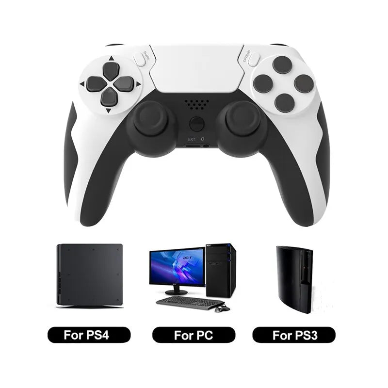 Wireless Gamepad with Six Axis. - white black