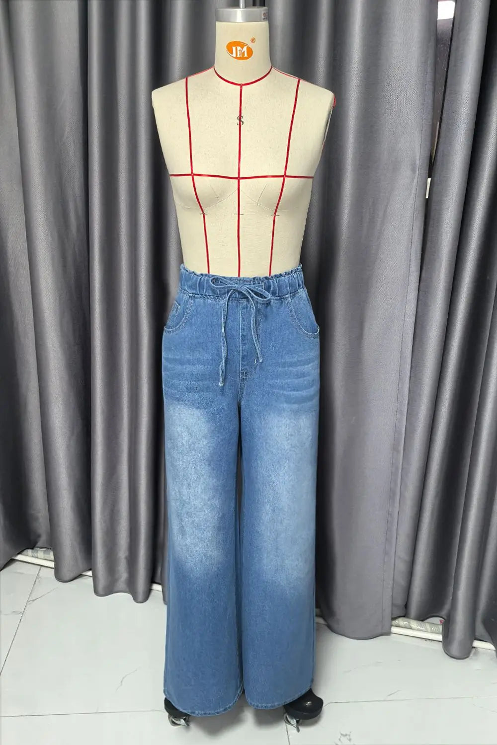 Jeans Women Denim Pant Floor Length Pants High Waist Straight Trousers Y2k Streetwear Vintage Elegant Splice Work Casual Loose