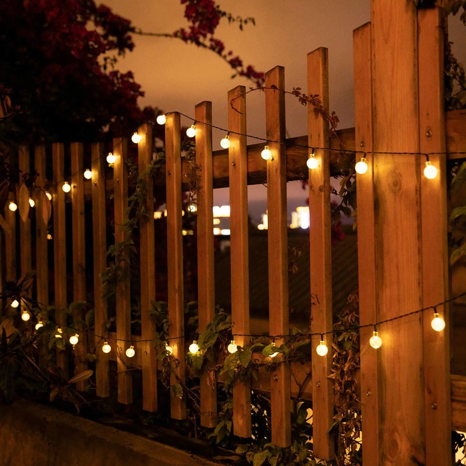 200 LED waterproof solar crystal globe string lights for outdoor garden, patio, or Christmas decoration. outdoor