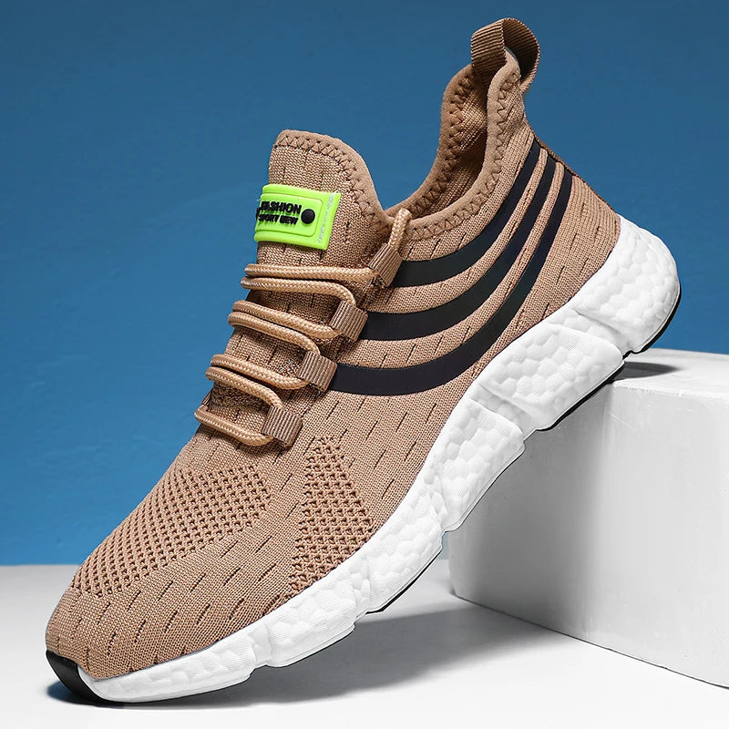 sneakers designed with breathable mesh and cushioned soles for all-day comfort in sports and casual wear. brown 02