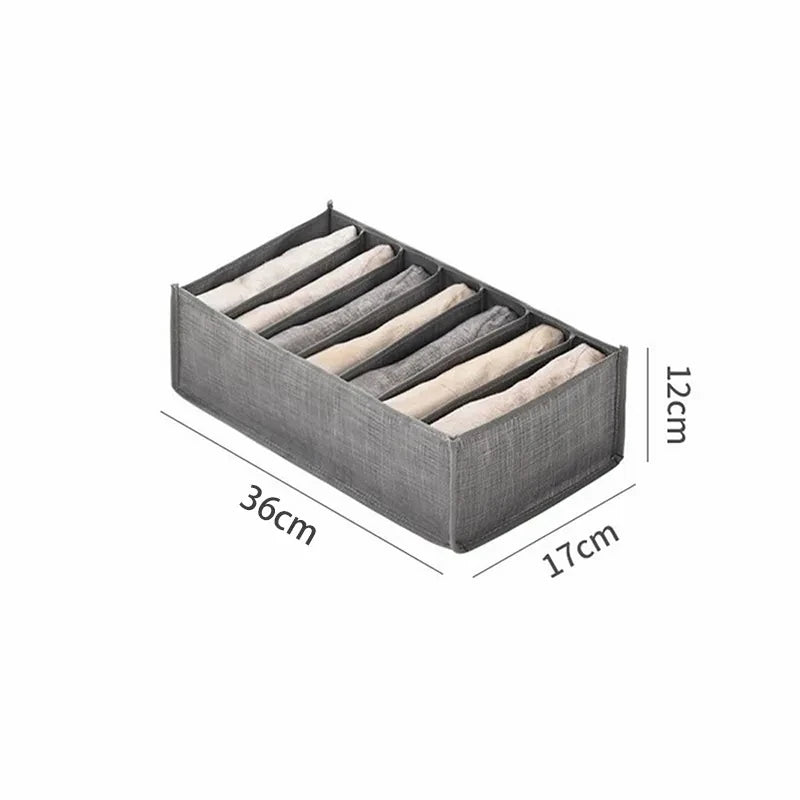Foldable closet organizer boxes for clothes, pants, socks, underwear, and T-shirts, ideal for drawers and wardrobes 7