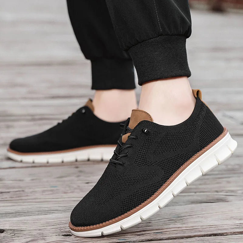 YRZL men's color-blocked casual sports shoes – breathable and anti-slip design
black and brown 2