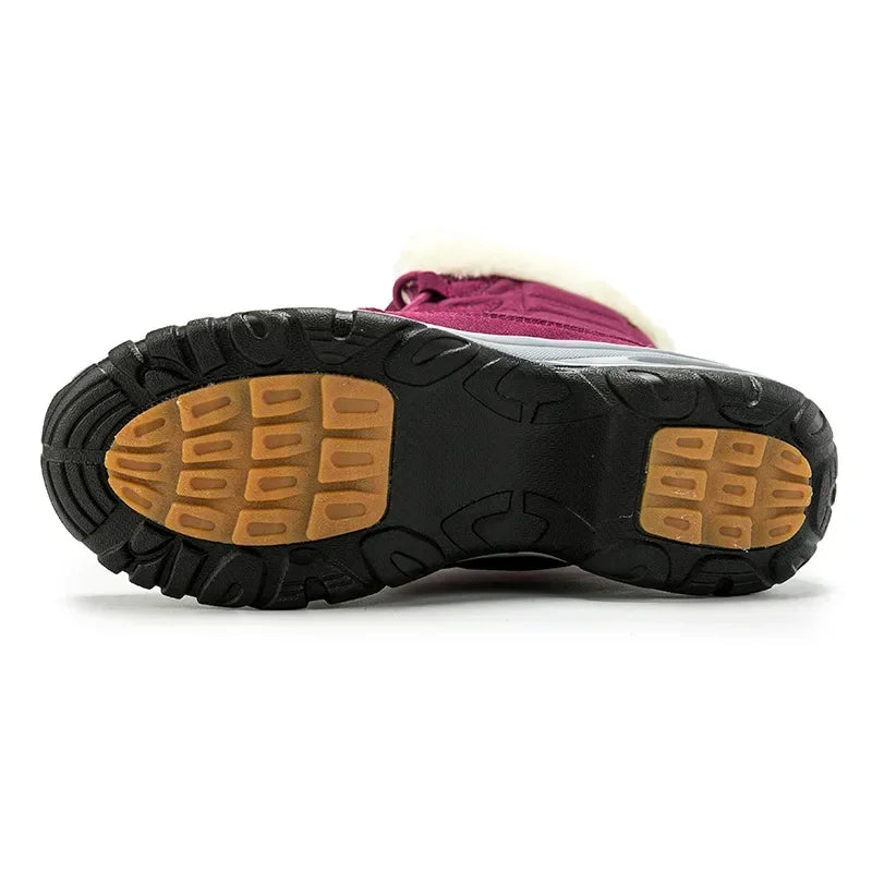 Women’s waterproof lace-up winter boots with warm insulation, comfortable ankle support, ideal for outdoor hiking and snow conditions- 4.