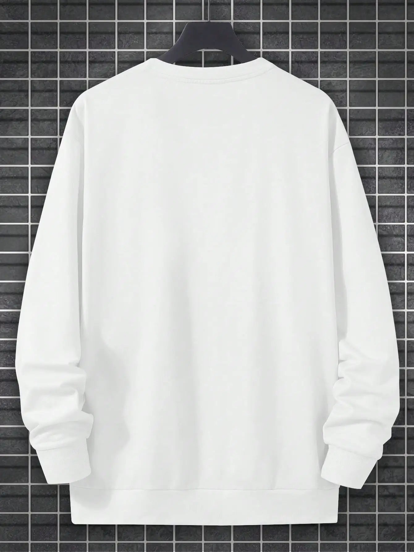 Drifting Spades Black Pattern Sweatshirt – Hip Hop Style Fleece Pullover for Men - white back