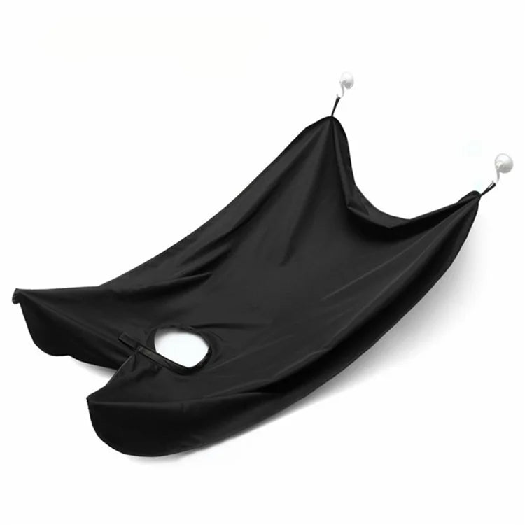 Male beard shaving apron hair catcher bib for bathroom grooming and shaving mess control -black 2