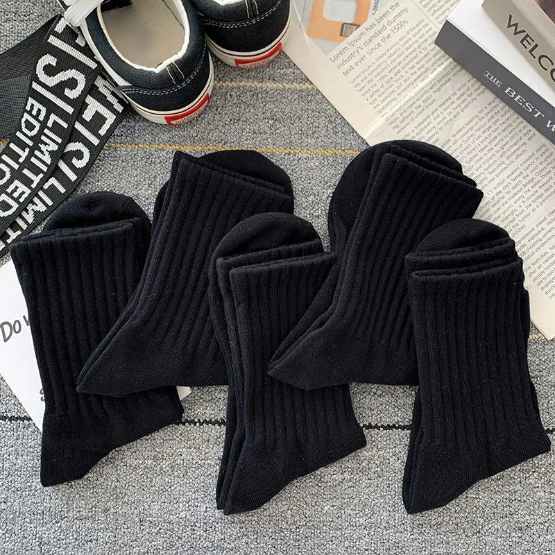 Cool Men Black White Warm Socks - black