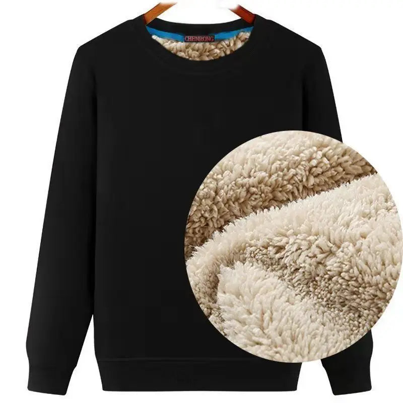 Men Winter Thicken Sweatshirt - black