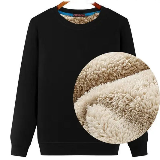 Men Winter Thicken Sweatshirt  -  black