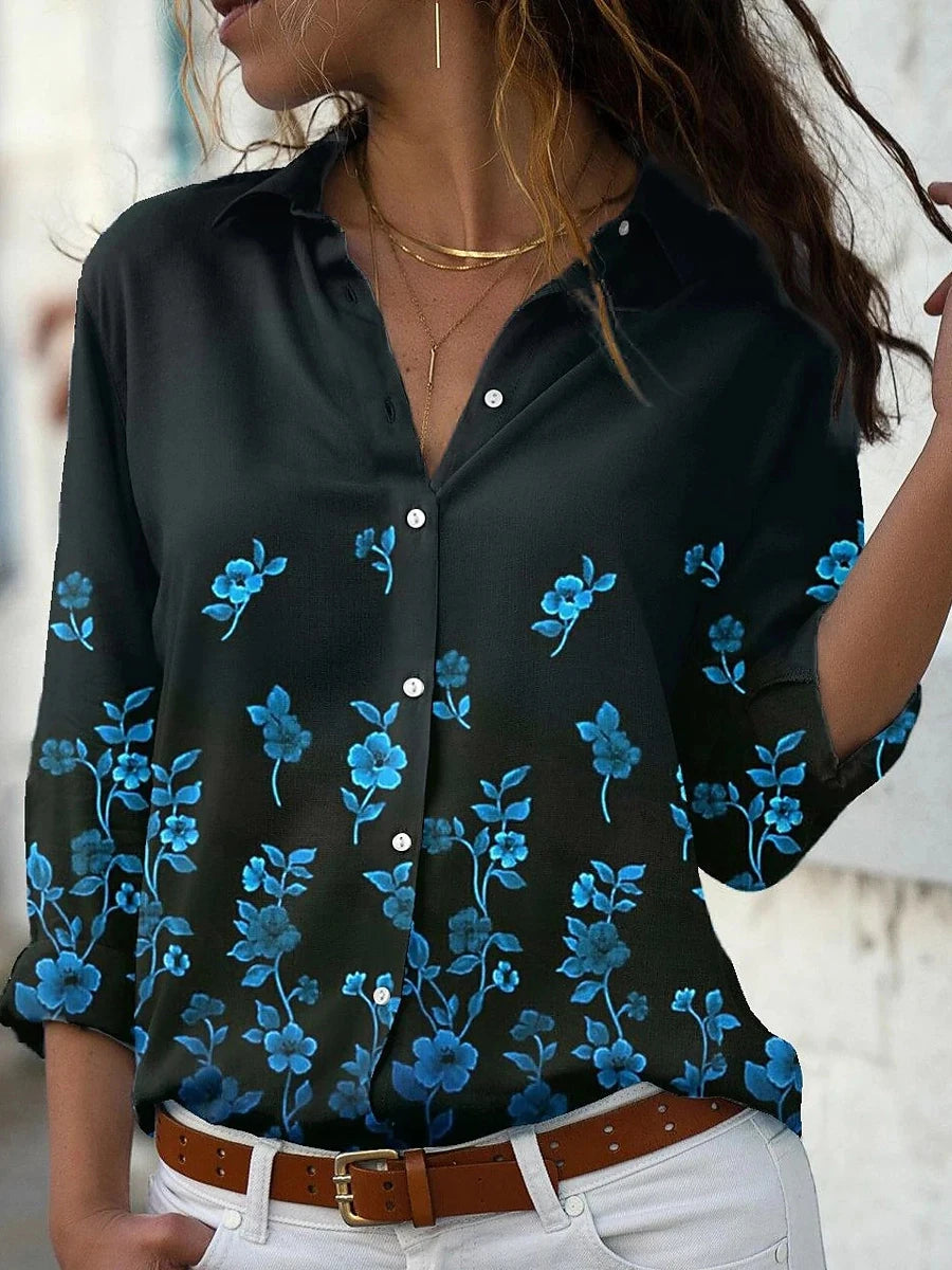 Elegant Loose Shirt for Women | Casual Long Sleeve Top
