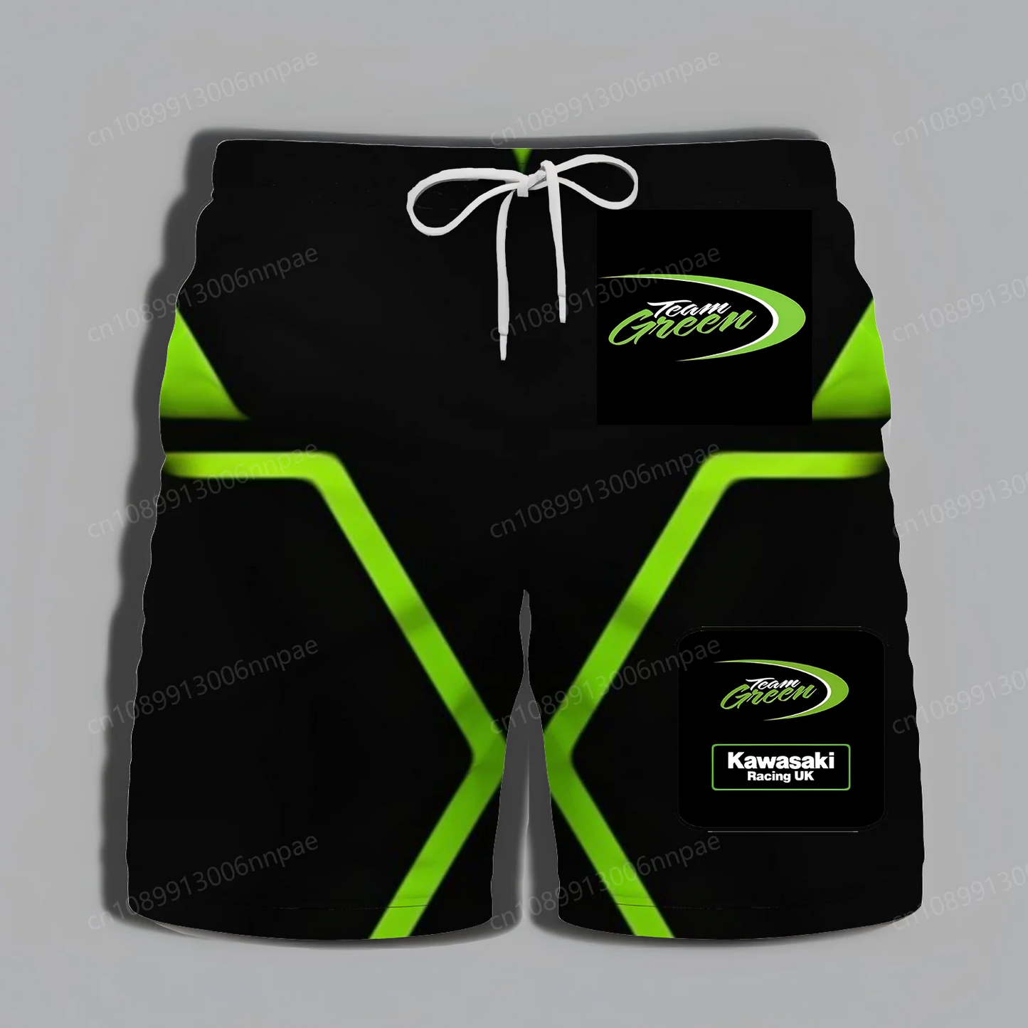 Kawasaki summer sports shorts for men, high-quality loose beach swimsuit, breathable casual outdoor motorcycle cycling shorts Kawasaki racing UK