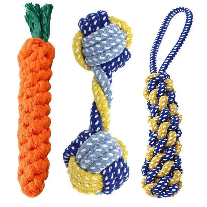 Dog Toy Rope Cotton Puppy Cleaning Teeth and Chew Resistant 1PC
