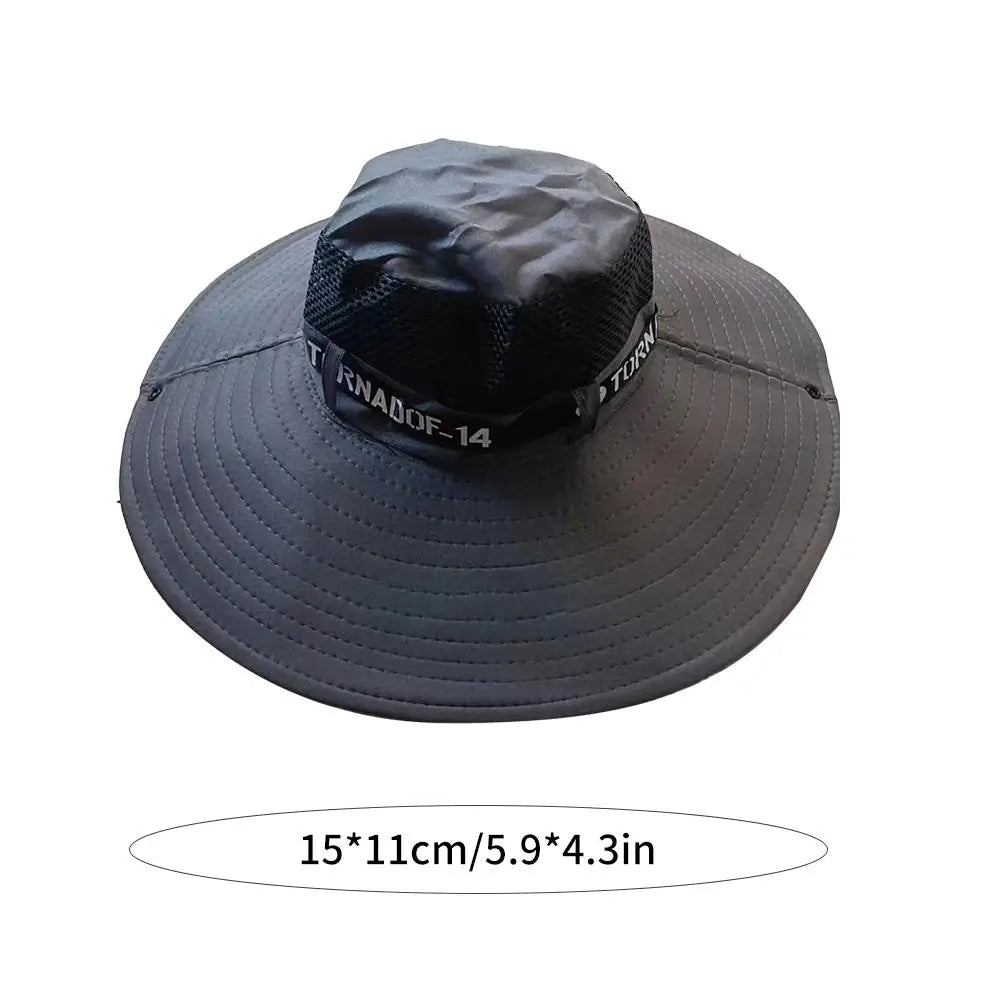 Summer large sun hat for men and women with breathable mesh and UV protection. -dimensions