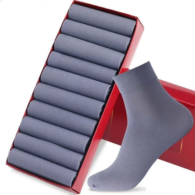 10/20 pairs Men Ice Silk Socks - light gray