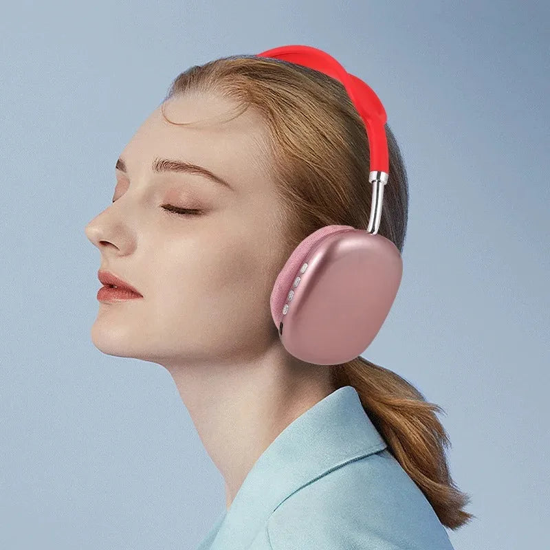 Wireless Bluetooth Headset Noise Cancelling -pink