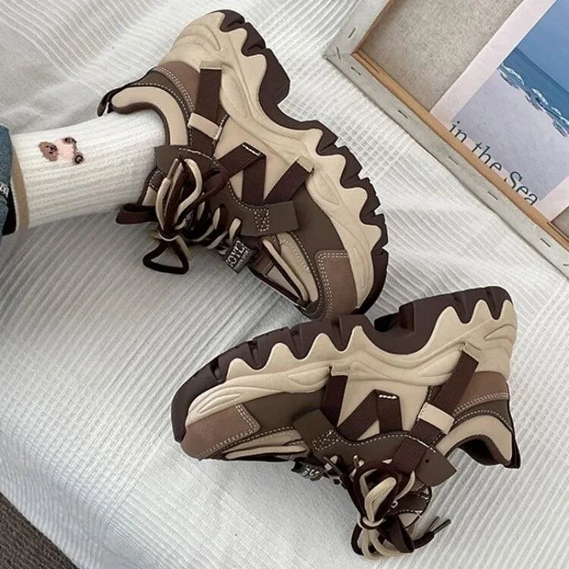 Women's Chunky Platform Shoes - brown2