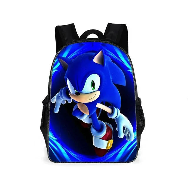 Backpack with Sonic the Hedgehog design on a white background