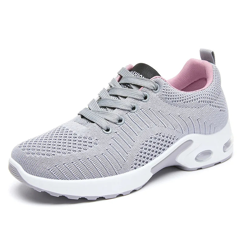 women's shoes large size running - gray002