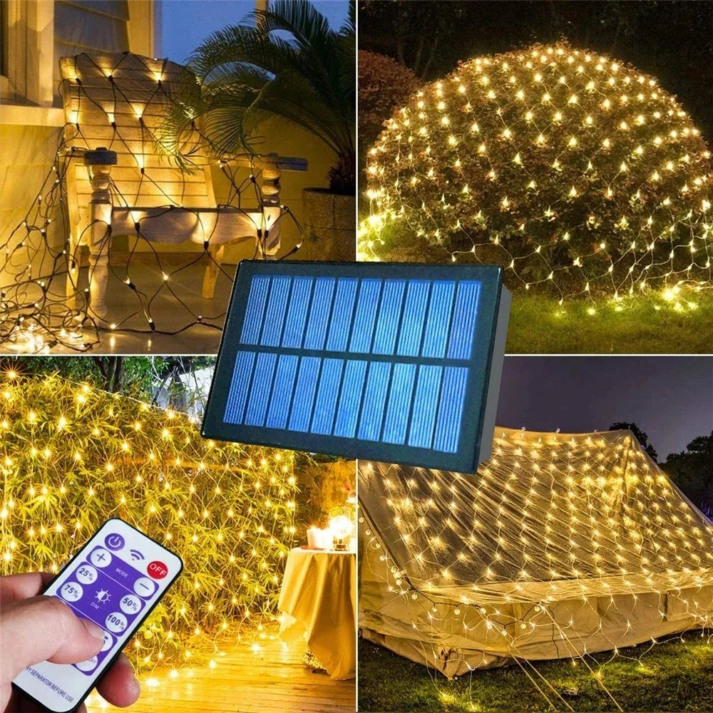 Solar Power Remote control Led Net String - 1