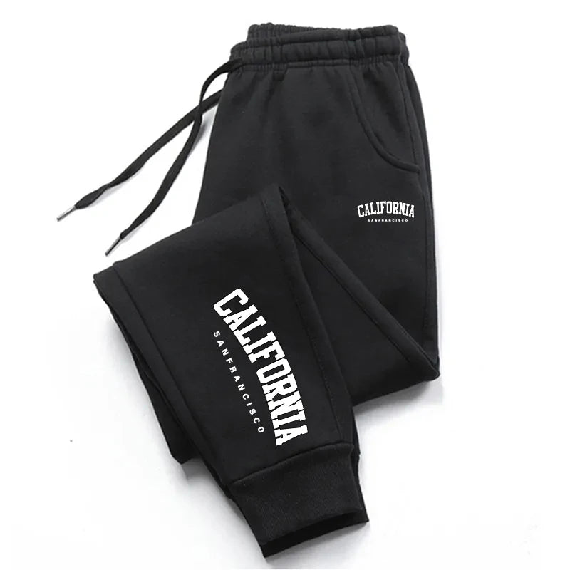 2024 men’s jogging sweatpants in dark color for casual daily sportswear black 2