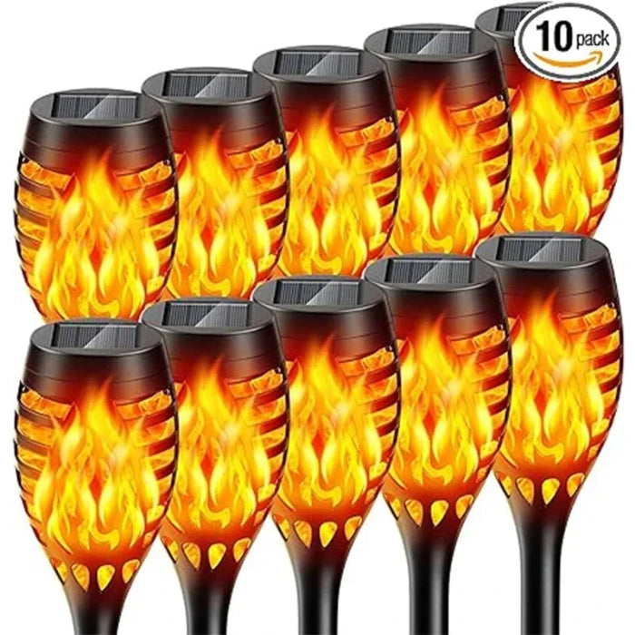Waterproof solar flame torch lights for garden, patio, and path decoration - 10