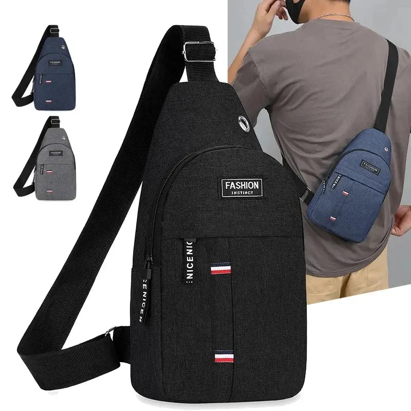 Men's One Shoulder Crossbody Bag - black