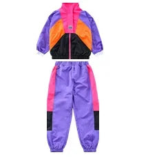 Colorful tracksuit with a vibrant design on a white background