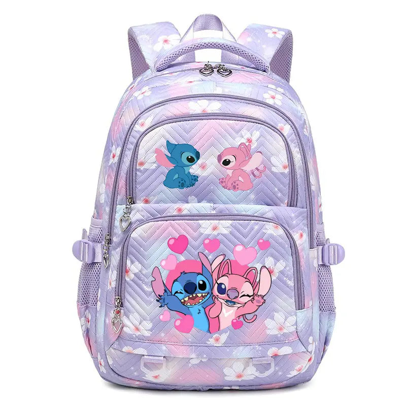 Backpack with cartoon character design on a white background