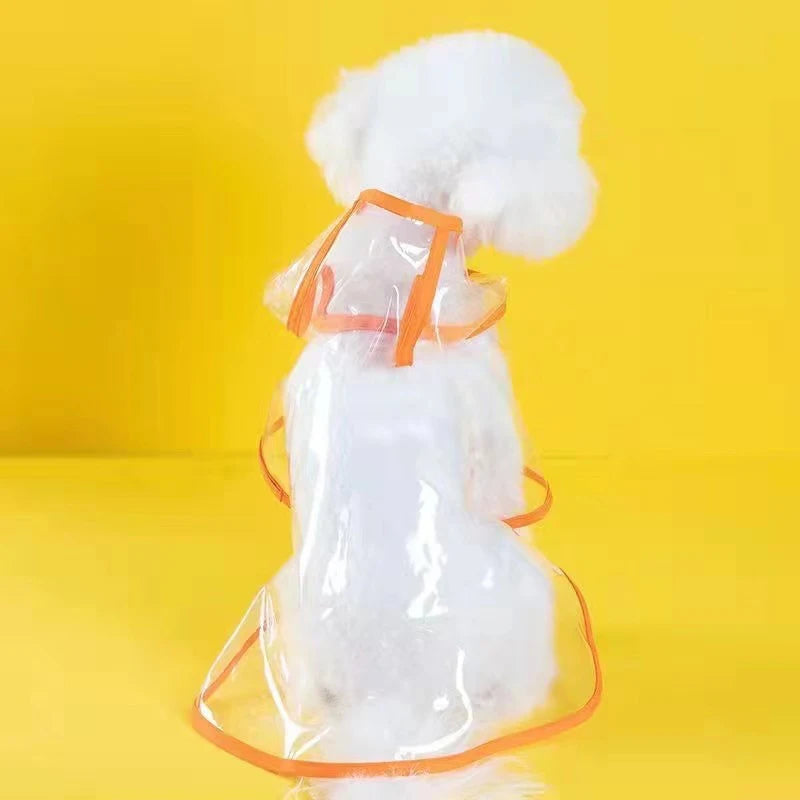 Pet Dog Transparent Rainwear Raincoat Pet Hooded Waterproof Jacket Clothes Soft PVC Small Dogs Raincoat Puppy Rain Poncho