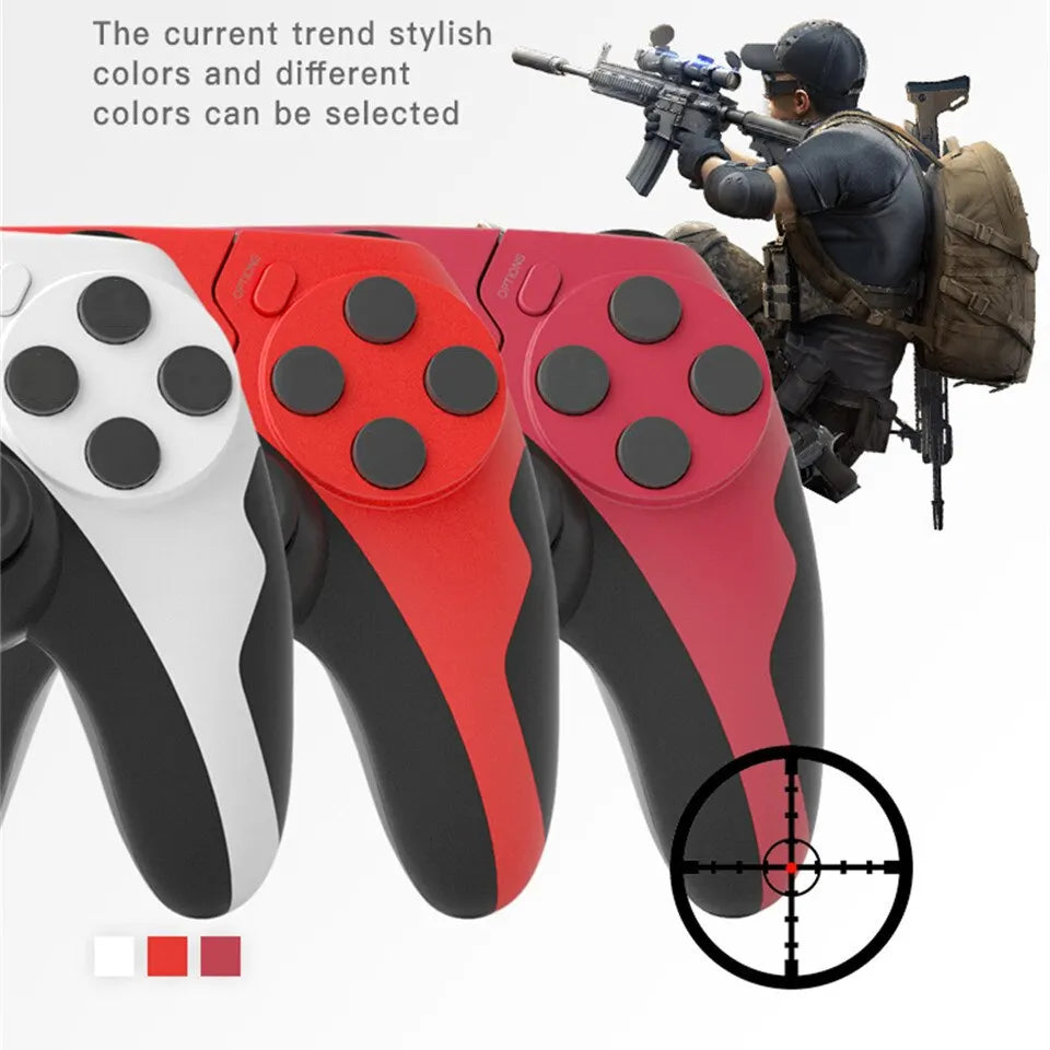 Wireless Gamepad with Six Axis. - red white and black